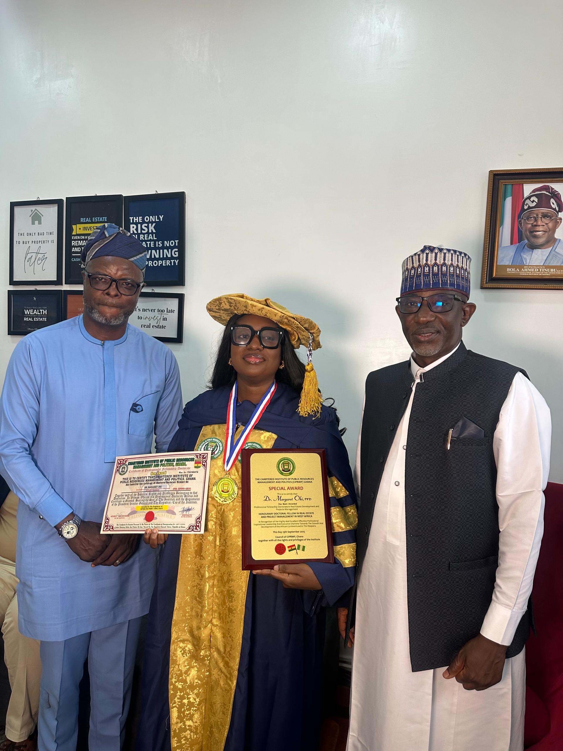 Doctorate Fellow Award from the Chartered Institute of Public Resources Management and Politics.